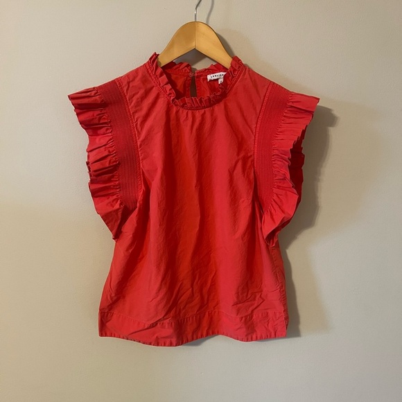 Anthropologie English Factory Ruffle Top in Poppy Red Small - Picture 1 of 10